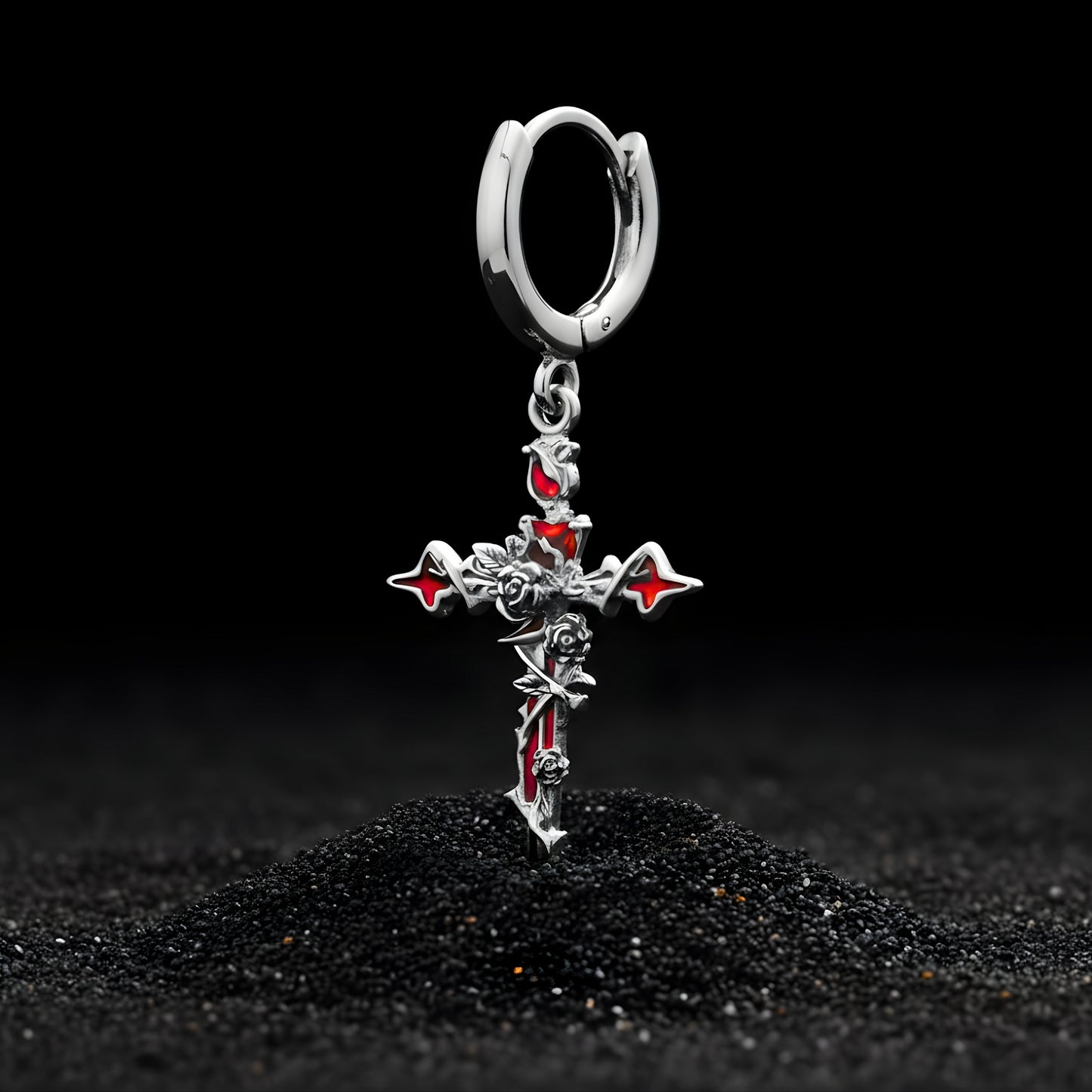 Thorned Cross – Drop Earring