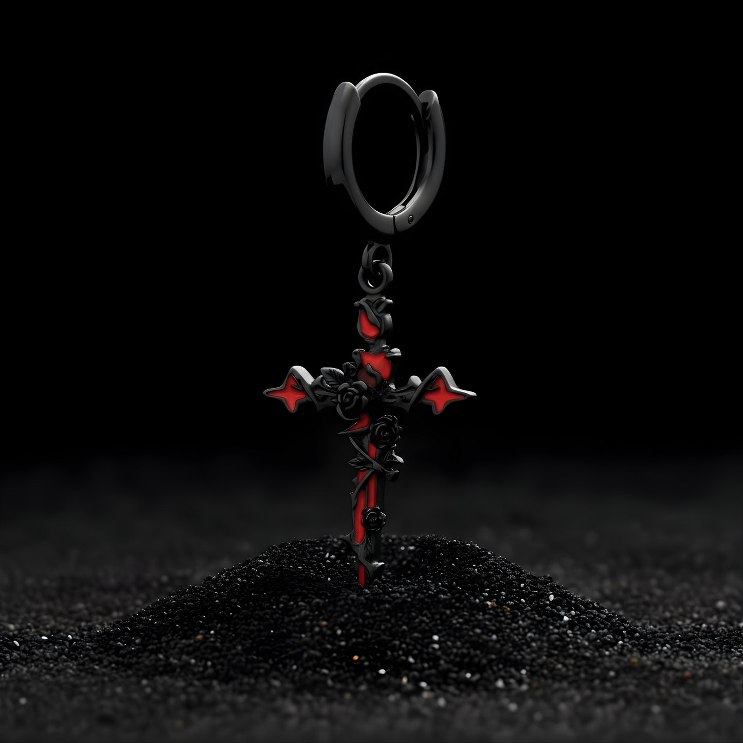 Thorned Cross – Drop Earring