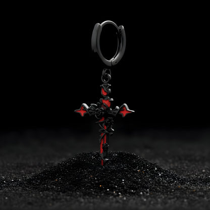 Thorned Cross – Drop Earring