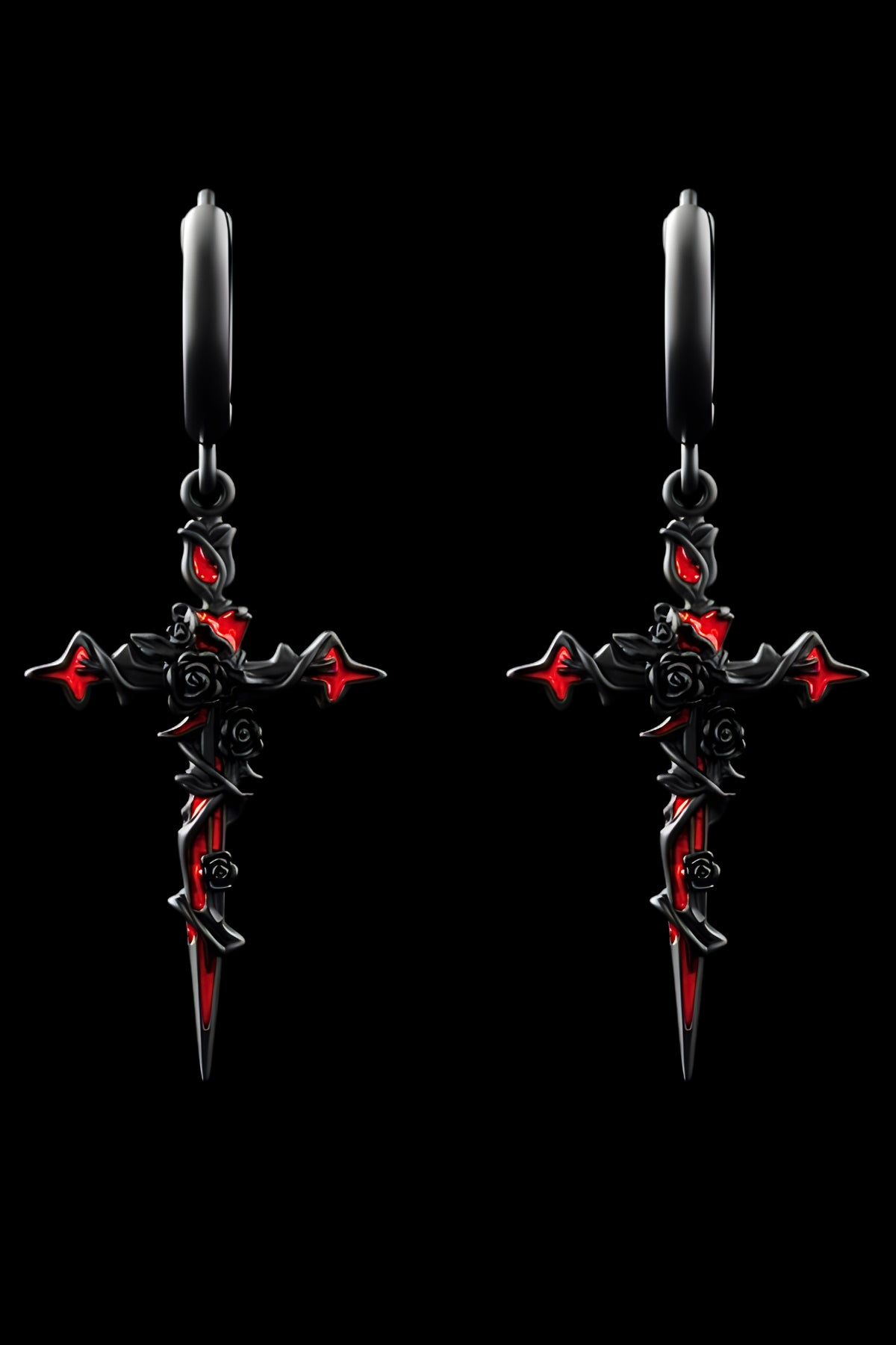 Thorned Cross – Drop Earring
